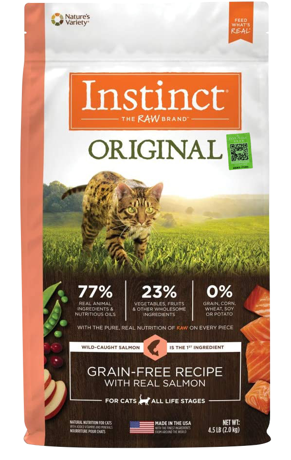 5a.Instinct Original Grain Free Recipe with Real Salmon All Life Stages for Cat_2kg_4.5lb_N