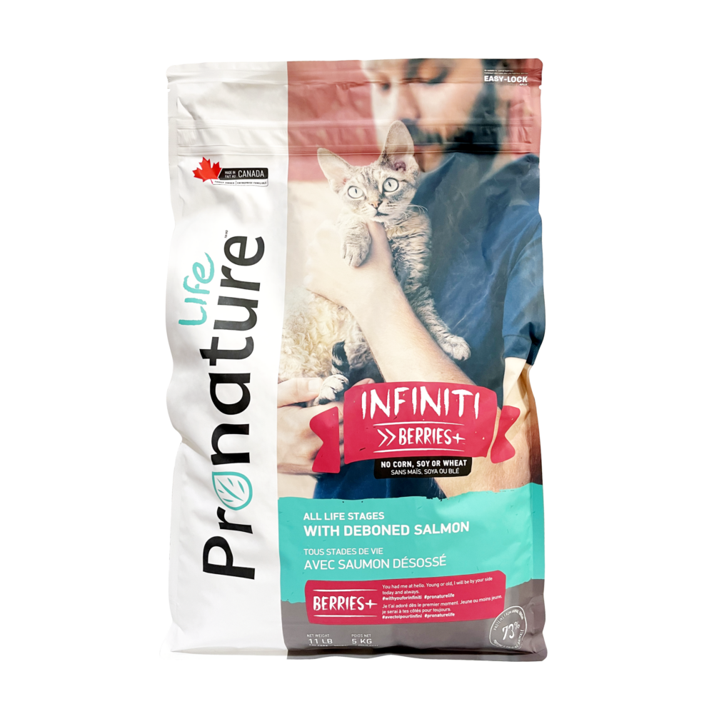 Pronature Life-INFINITI BERRIES+ All Life Stages Cat food with Deboned Salmon_11LB_5kg_#87259