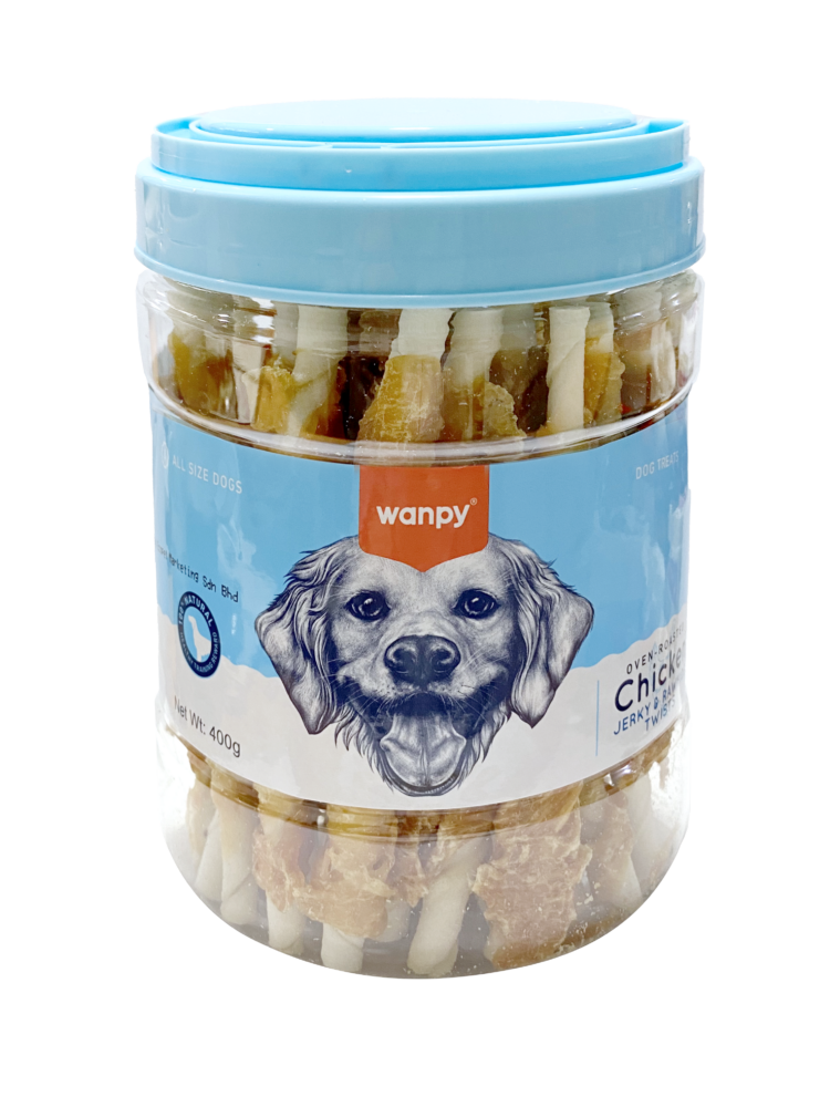 Wanpy - Oven Roasted Chicken Jerky & Rawhide Twists 400g_#12333